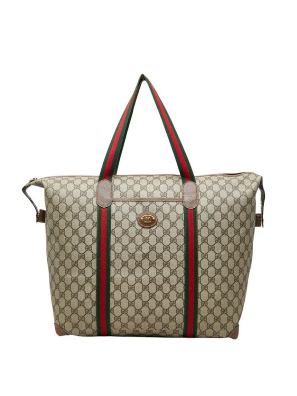 Gucci GG Supreme Sherry Line Boston Bag 012 39 Beige Leather